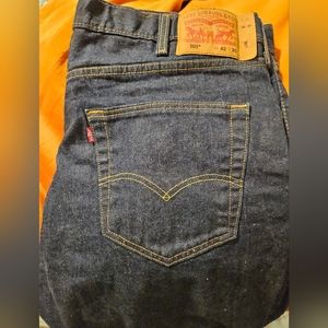 Levi's 501 Men's Dark Wash Blue Denim Jeans 42 x 32